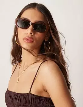 Прямоугольные солнцезащитные очки коричневого цвета Jeepers Peepers