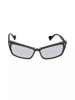 Прямоугольные солнцезащитные очки «кошачий глаз» 58MM Gucci, черный