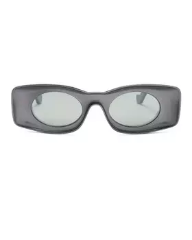 Прямоугольные солнцезащитные очки Loewe, цвет Black & Blue Mirror