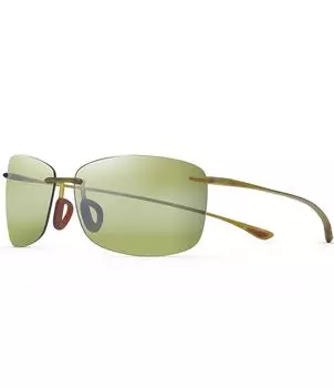 Прямоугольные солнцезащитные очки Maui Jim 'Akau PolarizedPlus2 62 мм, зеленый