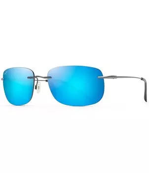Прямоугольные солнцезащитные очки Maui Jim Ohai PolarizedPlus2 59 мм, серебро
