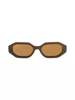 Прямоугольные солнцезащитные очки Mia 55MM Aqs, коричневый