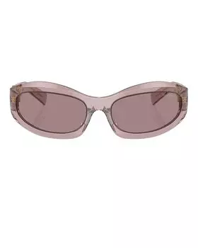Прямоугольные солнцезащитные очки Miu Miu, цвет Mauve Transparent