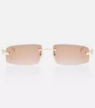 Прямоугольные солнцезащитные очки Panthre De Cartier Cartier Eyewear Collection