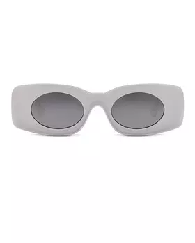 Прямоугольные солнцезащитные очки Paula's Ibiza Loewe, цвет White & Smoke Mirror