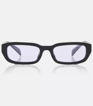 Прямоугольные солнцезащитные очки Prada, Black/Purple