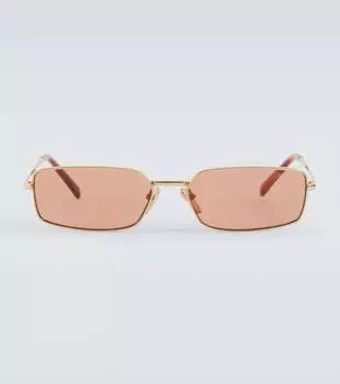 Прямоугольные солнцезащитные очки Prada, золотой