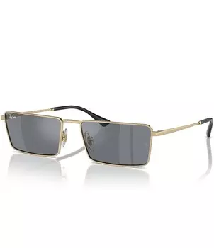 Прямоугольные солнцезащитные очки Ray-Ban унисекс RB3741 Emy 59 мм, золотой