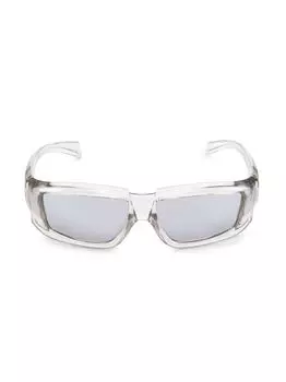 Прямоугольные солнцезащитные очки Rick 55MM Rick Owens, серебряный