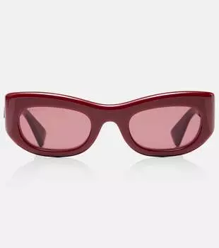 Прямоугольные солнцезащитные очки с логотипом Gucci, Burgundy-Burgundy-Red
