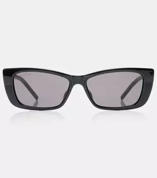 Прямоугольные солнцезащитные очки с логотипом Gucci, Black-Black-Grey