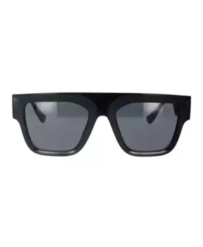 Прямоугольные солнцезащитные очки с серыми линзами и оправой Versace, черный