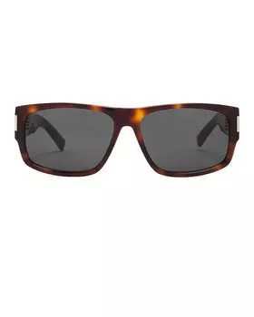 Прямоугольные солнцезащитные очки Saint Laurent, цвет Havana & Black