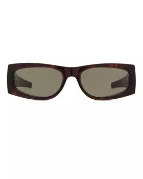 Прямоугольные солнцезащитные очки Saint Laurent, цвет Havana & Grey