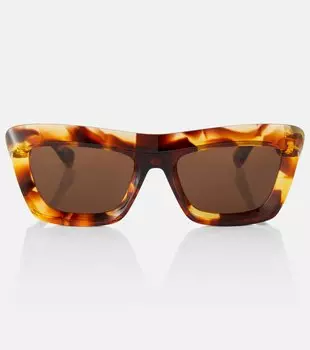 Прямоугольные солнцезащитные очки Scoop Bottega Veneta, Havana-Havana-Brown