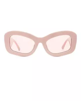 Прямоугольные солнцезащитные очки The Attico, розовый/серебряный