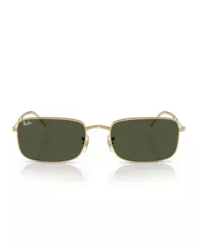 Прямоугольные солнцезащитные очки унисекс с металлическим отливом зеленого цвета Ray-Ban, золотой
