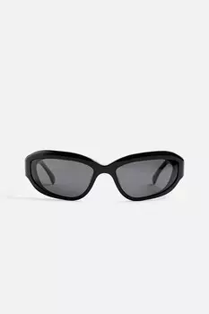 Прямоугольные солнцезащитные очки ZARA, черный
