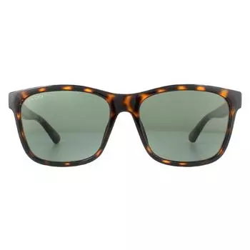 Прямоугольные темные гаванно-зеленые солнцезащитные очки Gucci, коричневый