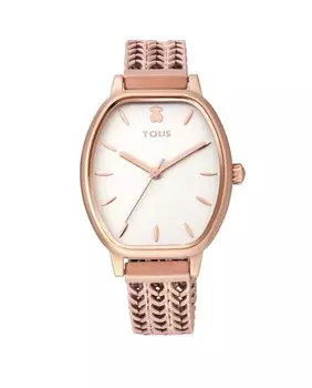 Прямоугольные женские часы Osier со стальным ремешком Tous, розовый