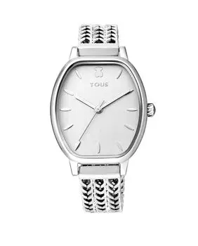 Прямоугольные женские часы Osier со стальным ремешком Tous, серебро