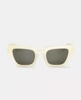 Прямоугольные женские солнцезащитные очки из ацетата кремового оттенка Mr. Boho, цвет Crema