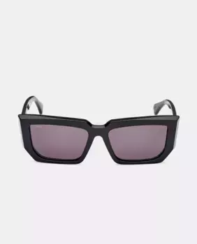 Прямоугольные женские солнцезащитные очки из черного ацетата Max Mara, черный