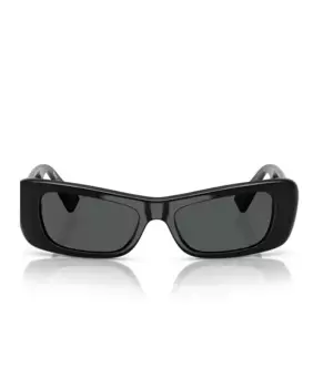Прямоугольные женские солнцезащитные очки серого цвета с литьем под давлением Versace, черный