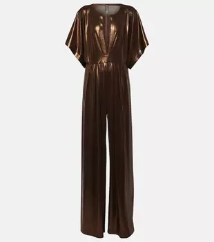 Прямоугольный комбинезон из джерси для бега Norma Kamali, коричневый