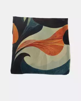 Прямоугольный полиэстеровый шарф с цветочным принтом Kbas, оранжевый