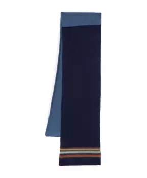 Прямоугольный полосатый шарф синего цвета Paul Smith, синий