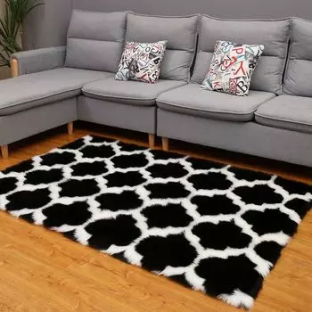 Прямоугольный пушистый ковер для кабинета, столовой, детской комнаты, балкона, милая копия детской комнаты на открытом воздухе, 35,4 59,06 дюйма, черный ele eleoption