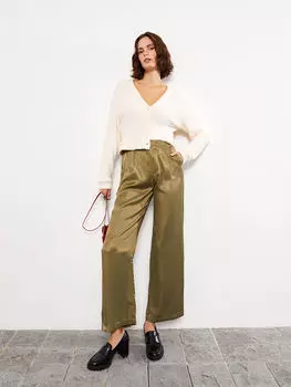 Прямые атласные женские брюки стандартного кроя LCW Casual