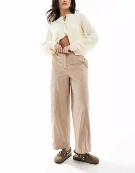 Прямые брюки ASOS DESIGN Clean Utility в каменном цвете