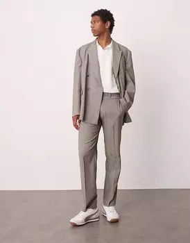 Прямые брюки ASOS DESIGN из серой меланжевой фактуры