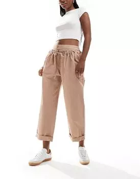 Прямые брюки ASOS DESIGN с двухслойной глиняной деталью