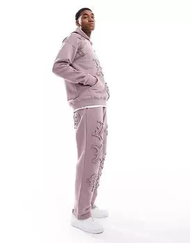 Прямые брюки Berry с узором Liquor N Poker по всей поверхности (часть комплекта)