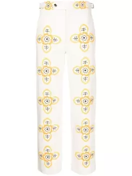 Прямые брюки Buttercup с вышивкой BODE, белый