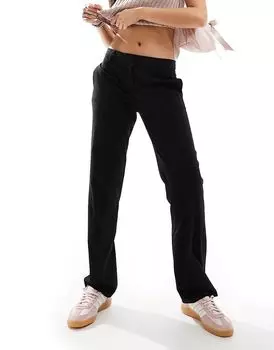 Прямые брюки черного цвета Bershka