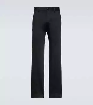 Прямые брюки чинос из хлопкового атласа Ami Paris, черный