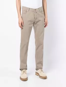 Прямые брюки чинос Kiton, коричневый