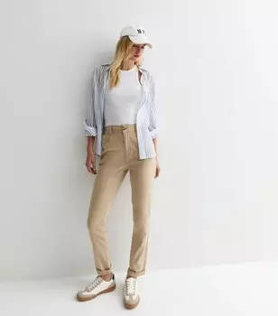 Прямые брюки чинос со средней посадкой Tall Stone New Look, светло-серый