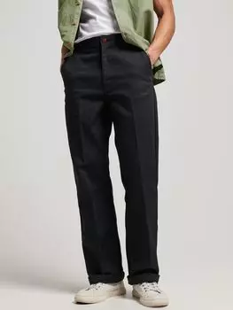 Прямые брюки чинос Superdry, черные