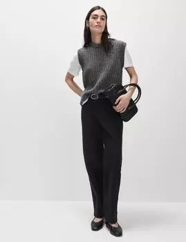 Прямые брюки-чиносы Grazer с высоким содержанием хлопка до щиколотки Marks & Spencer, черный