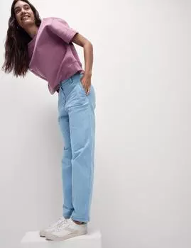 Прямые брюки-чиносы Grazer с высоким содержанием хлопка до щиколотки Marks & Spencer, цвет Grey blue