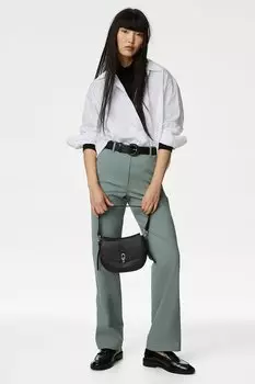 Прямые брюки-чиносы Marks & Spencer, зеленый