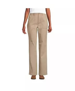 Прямые брюки-чиносы миниатюрного кроя с высокой посадкой Lands' End, бежевый