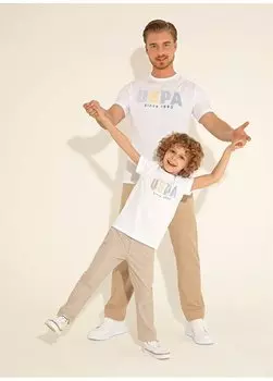 Прямые брюки-чиносы Stone Boy с эластичной резинкой на талии ITALOSKIDS U.S. Polo Assn.
