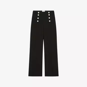 Прямые брюки Claudie Pierlot средней посадки из ткани, мультиколор