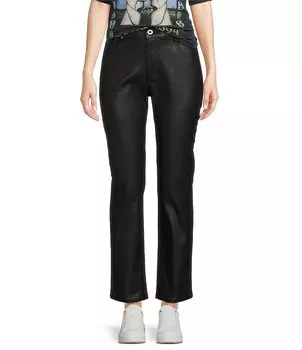 Прямые брюки до щиколотки с тканевым и каменным покрытием Cloth & Stone, черный